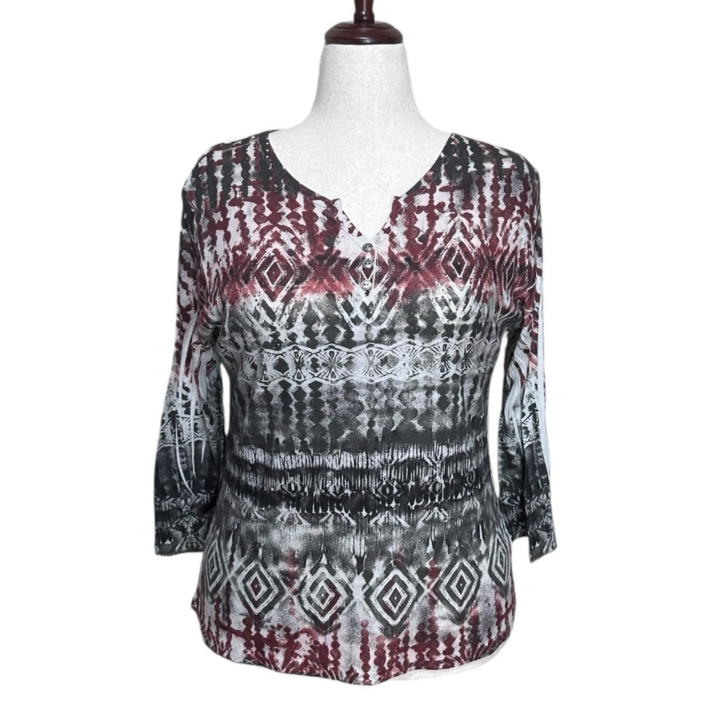 Jane Ashley Multi Color Long Sleeve Top Size XL